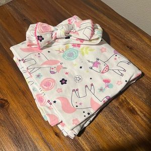 Unicorn Swaddle with Headband